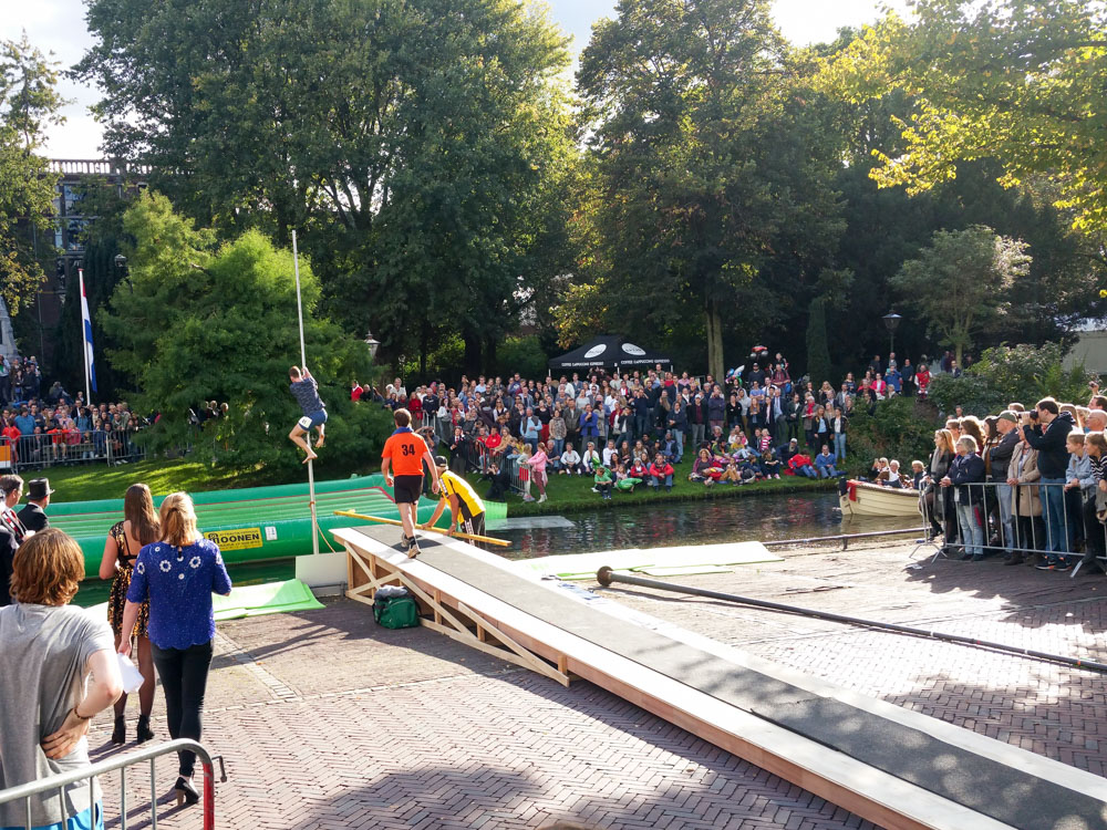 Far leaping or Fierljeppen at the 3 October festival