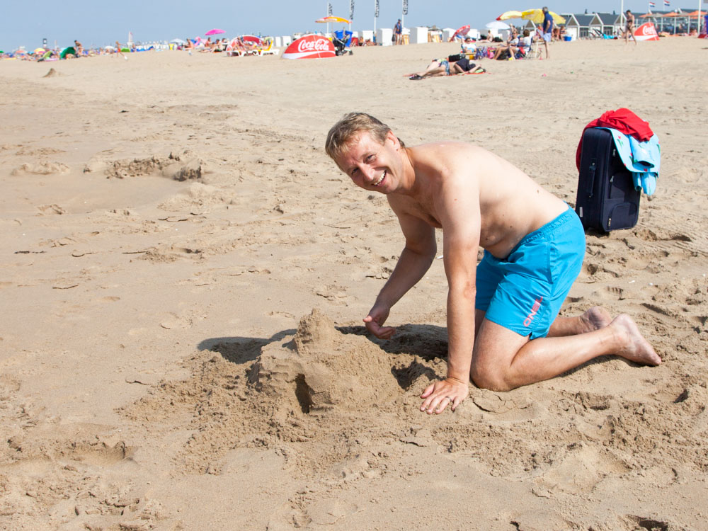 Building a sand castle on Katwijk Beach