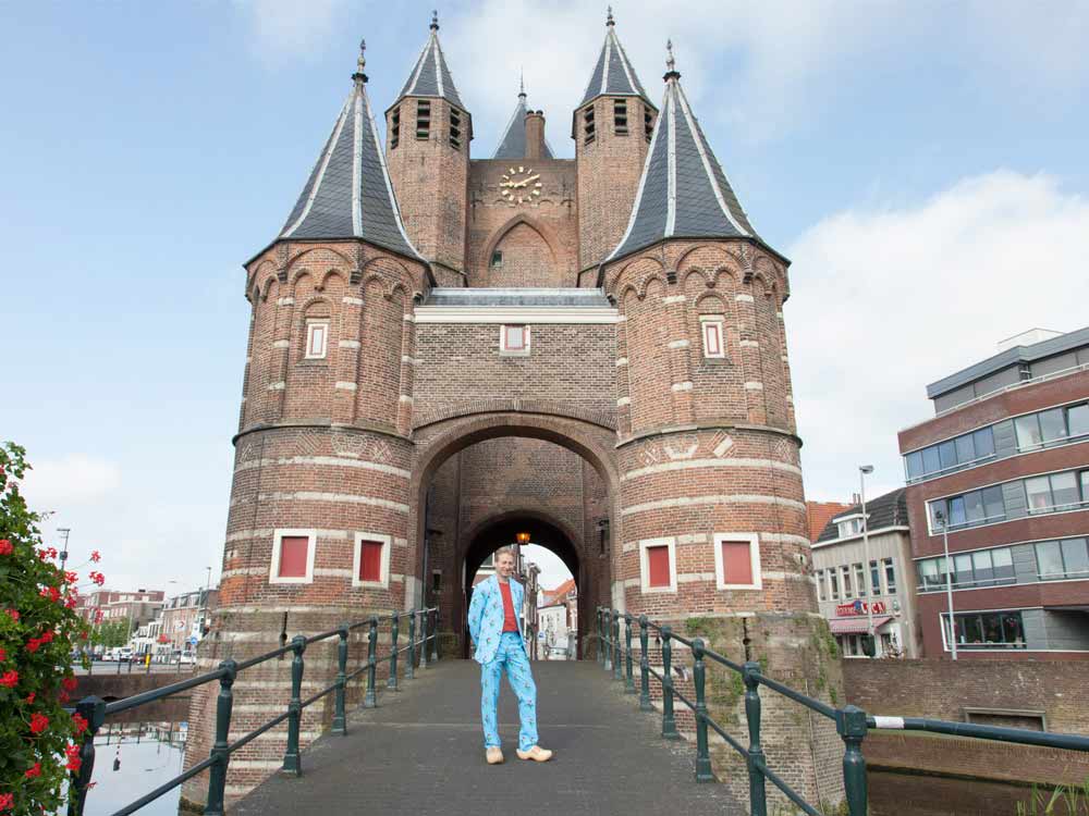 Patrick at the gate to the city of Haarlem