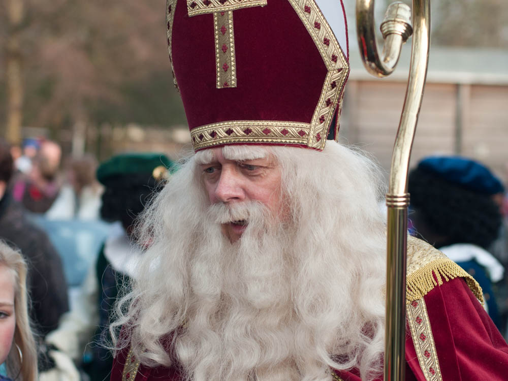 Saint Nicholas or Sinterklaas is the character that Santa Claus is based on